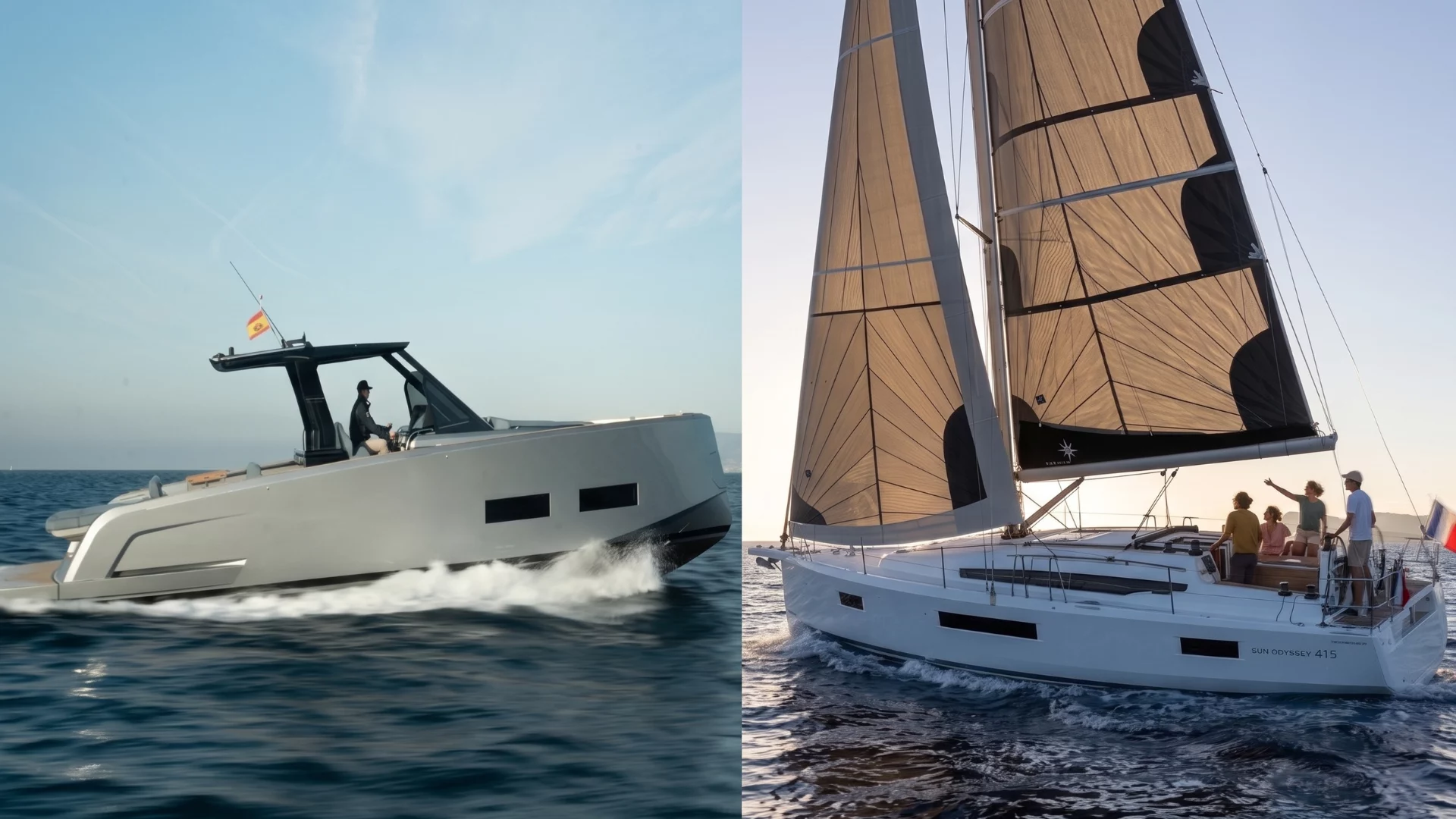 motor boat or sailboat